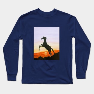 Horse Silhouette Long Sleeve T-Shirt